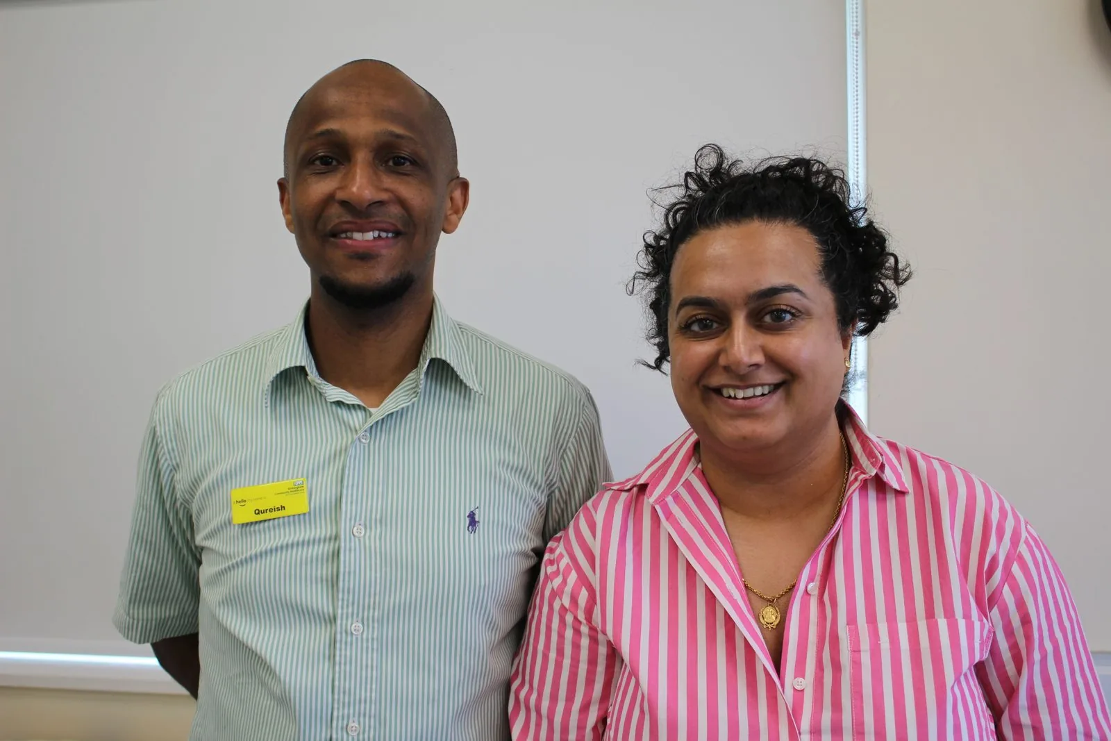 Priyaneet Kainth with Highly Specialist Orthotist Qureish Shirazy at Birmingham Community Healthcare NHS Foundation Trust.